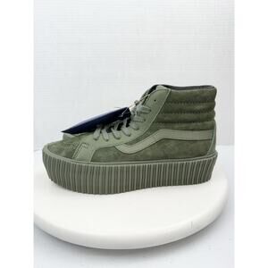 VANS Premier SK8-HI 38 Reissue Platform Army Green Suede Skate Shoes Womens 9.5